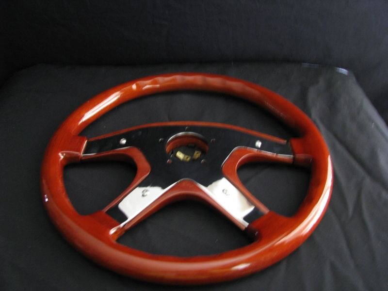 NEW 15 CUSTOM MAHOGANY WOOD GRAIN STEERING WHEEL  