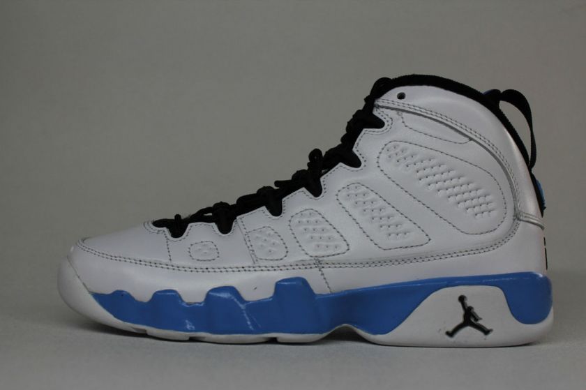   Jordan Retro 9 UNC White Blue Authentic Big Kids Basketball Sneakers