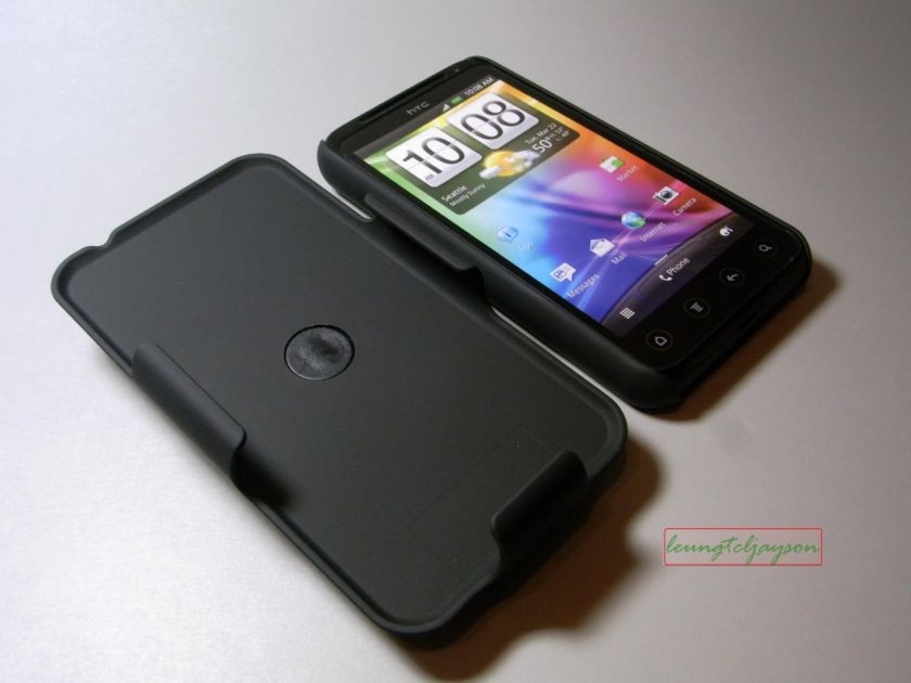 BLACK color BELT CLIP HOLSTER STAND HARD SKIN COVER CASE for HTC EVO 