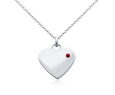 Sterling Silver January Birthstone Garnet Pendant Neckl  