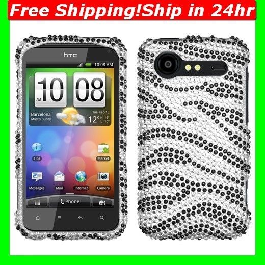 For Droid Incredible 2 Bling Case Cover Zebra Pattern  