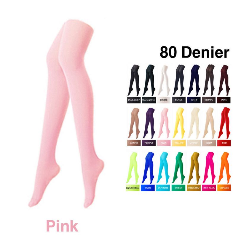 Pink Color] Opaque Womens Pantyhose Stockings Tights Leggings Colour 