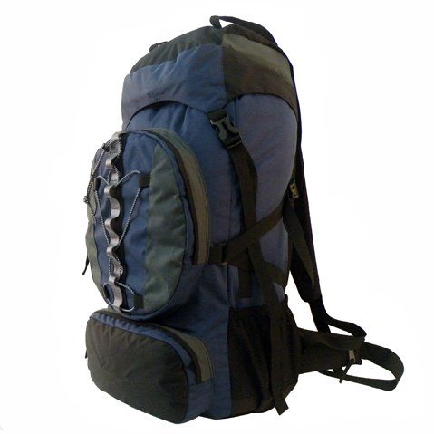 New 60+10 L Internal Frame Camping Hiking Backpack Navy  