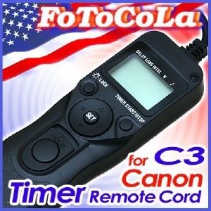 Timer Remote Cord for Canon EOS 1D 7D 20D 50D 60D D30  