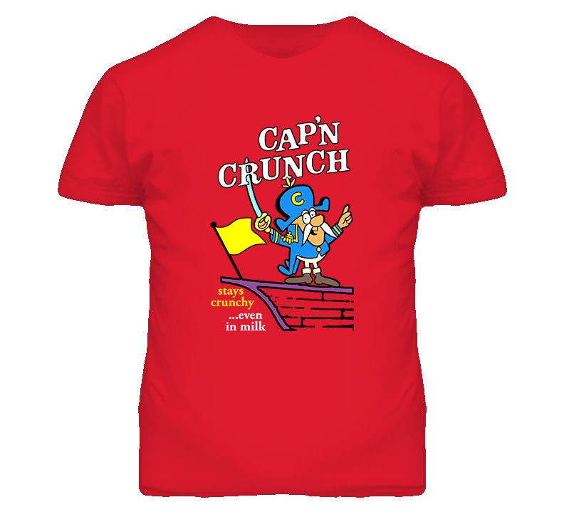 Capn Crunch Captain Retro Cereal Box Cool Red T Shirt  