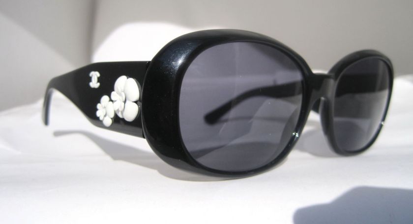 Chanel Sunglasses Glasses 5113 501/87 Black Flower Authentic ITALY 