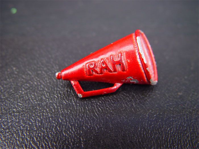 Vintage Cheerleading RAH Red Megaphone Brooch Pin  