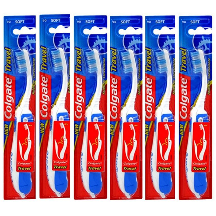 COLGATE VALUE TRAVEL FOLDING TOOTHBRUSH, SOFT, (PACK OF 6)  