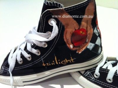 The Twilight On Black Converse Shoes Hand Painted CO31  