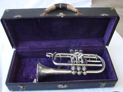 RARE ANTIQUE 1906 C.G. CONN   QUEROR   CORNET Bb/C/A  