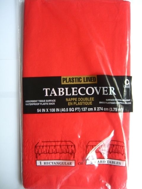 RED Paper Tablecover (54 x 108)Party{0R RA HV TC}  