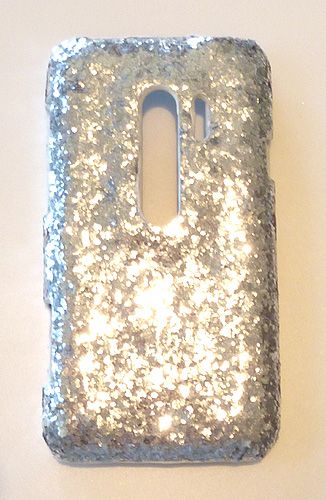 Phone Case For HTC Evo 3D Sprint ICY Bling Silver Diamond Sequin 