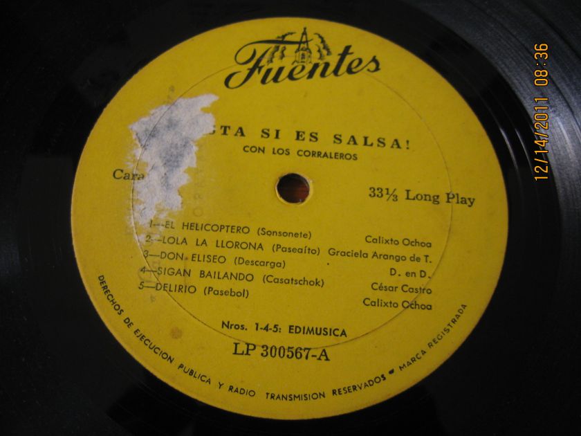   CORRALEROS ESTA SI ES SALSA LP KILLER DESCARGA ORIG.COLOMBIA FUENTES