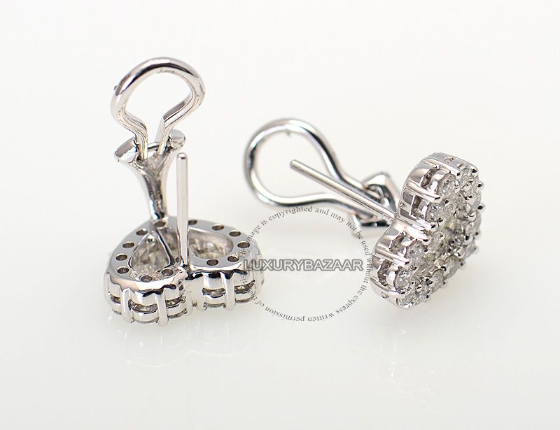 Gregg Ruth 18K White Gold & Diamond Heart Earrings  