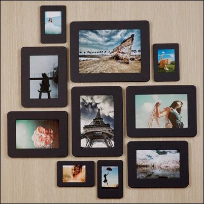 Sandwich Panel Photo Picture Frame 10P Set_Black Label_Stick Stand 