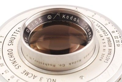 KODAK COMMERCIAL EKTAR 8I/2 INCH F6.3/NO.3 ACME SYNCHRO SHUTTER NICE O 