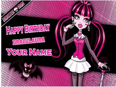 Monster High   Draculaura   Edible Photo Cake Topper  $3ship  