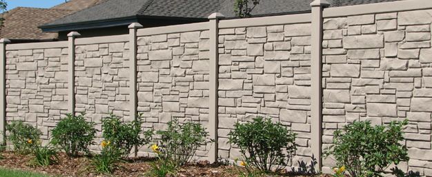 BEIGE GRANITE Rockwall Fence Simulated Stone Fencing US  