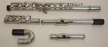 2009 Nickel Plated Flute w Straight & Curved Headjoints  