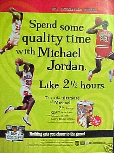 Michael Jordan Bulls Basketball CBS/FOX Video Print AD  