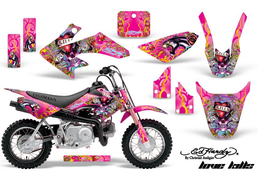   GRAPHICS STICKER DECALS MOTO HONDA CRF50 CRF 50 PITBIKE ED HARDY PINK