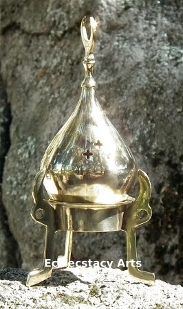 Brass MOSQUE BURNER 7H Incense Censer Burner NEW  