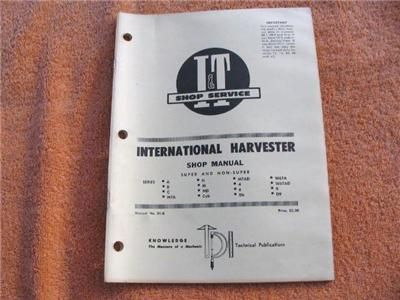 International Harvester I&T Shop Service Manual Series Super and Non 