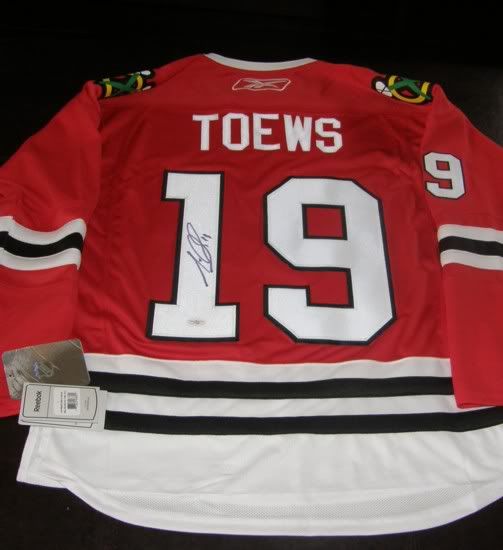 JONATHAN TOEWS SIGNED 2010 CUP Blackhawks JERSEY JSA  