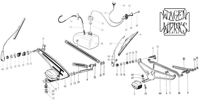 WIPER BLADES   VW Bug 1958 to 1964 PAIR items in WagenWerks Store 