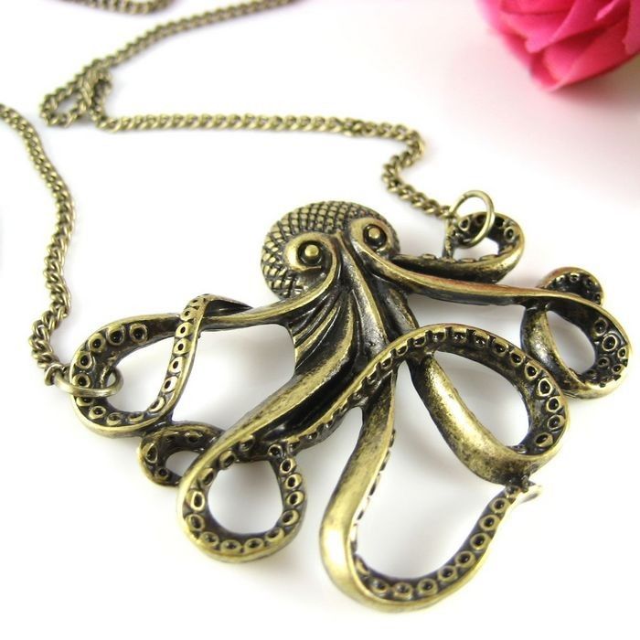 NEW UNIQUE VINTAGE STYLE OCTOPUS PENDANT NECKLACE 130  