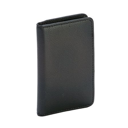 Women Buxton Leather Black Deluxe ID Card Case Wallet  