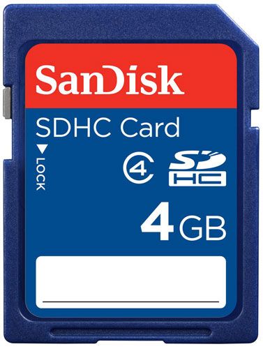 BLUE SanDisk SD 4 GB memory card SDHC 4 G class 4 +CASE  