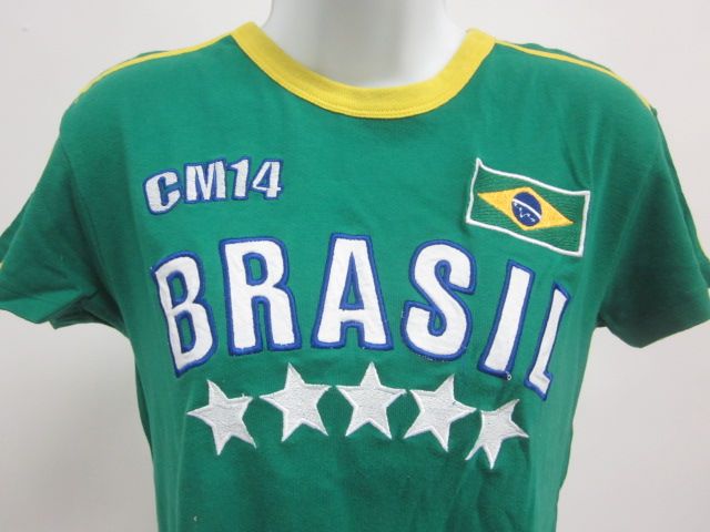 CARLOS MIELE Green Yellow Brasil Soccer T Shirt Sz M  