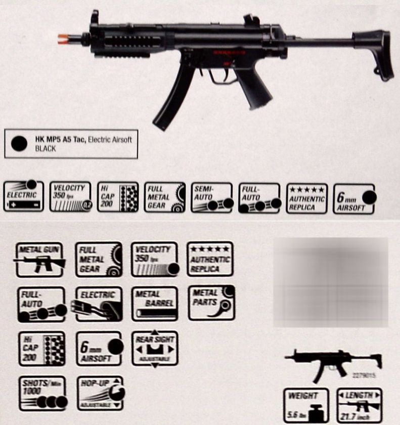 NEW aeg Heckler Koch HK MP5 A5 TAC SWAT ELITE BlowBack Collapse Stock 