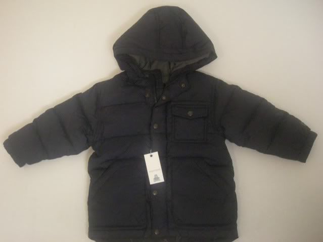 NWT GAP Kids Boys Navy Blue Warmest Winter Down Filled Coat 2011 Size 