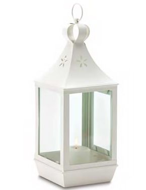 Chic Patio Deck Party Large White Candle LANTERN  