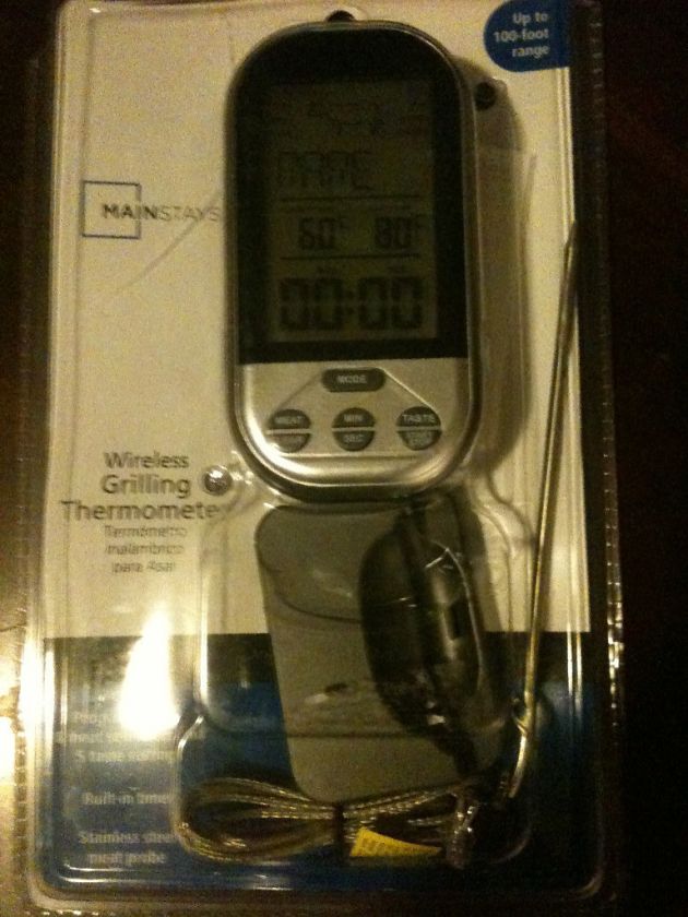 MAINSTAYS WIRELESS GRILLING THERMOMETER 100 FT. RANGE  