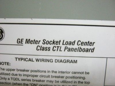 GE TSL420CFCU 200 Amp Semi Flush Combination Meter Socket Load Center 