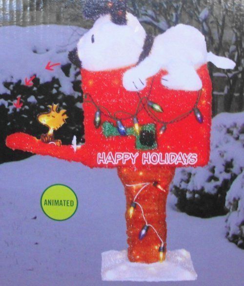 Chistmas Peanuts Snoopy MAILBOX Animated 42 YARD ART 105 PRE LIT 