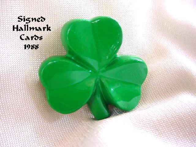 ST. PATRICKS DAY SHAMROCK Pin Brooch Hallmark Cards  