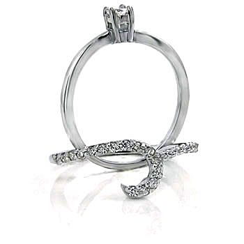 Petite Tiny Round CZ Sterling Silver Wrap Bridal Engagement Wedding 