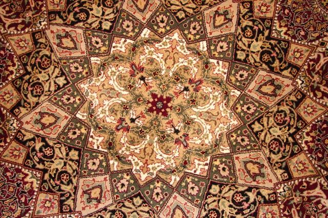 DETAILED SILK&WOOL 6 ROUND SINO ESFAHAN DOME DZ RUG  