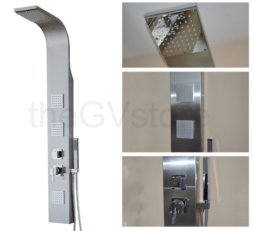   Shower Panel Handspray and 2 Body Jet Sprays Rainfall Shower Head