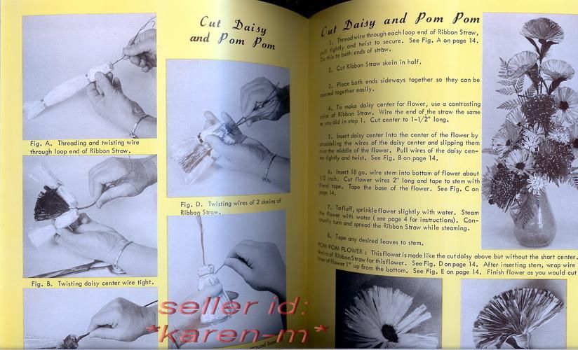 RIBBON STRAW Craft How To Book~1967~Instructions for authentic Mid 