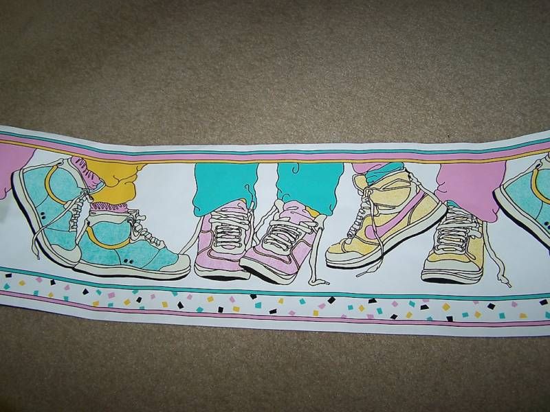 Rolls Teens High Top Tennis Shoes Vinyl Border Retro  