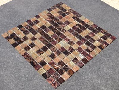   Brown Blend 12X12 (1 Sq.Ft.) Glass Tile Mosaic Sheet  