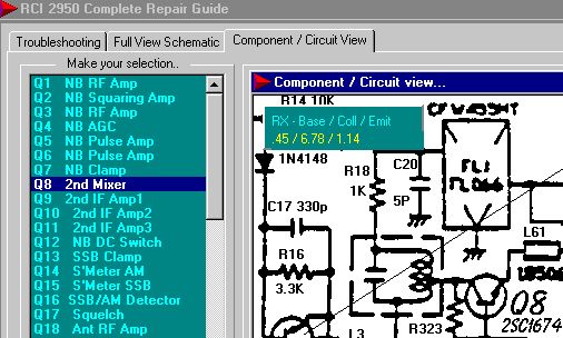 When the user selects the component in the left box, the view window 