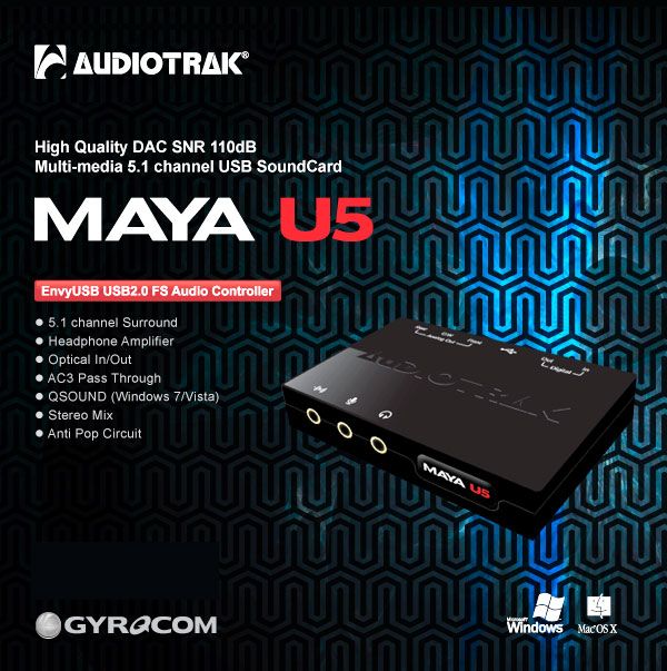 AUDIOTRAK MAYA U5 USB External Sound Card 5.1 Ch  