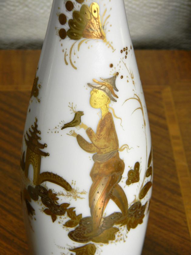 Signed German Porcelain White and Gold Rosenthal Bud Vases  