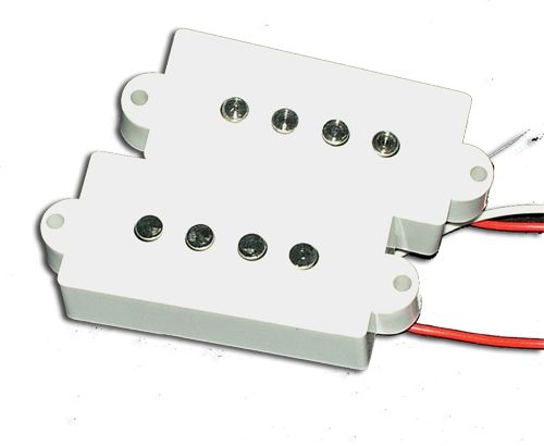 Dragonfire P Bass Pickups, White, Set of 2  